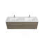 Meuble-lavabo flottant 72 po avec lavabo, meuble-lavabo mural moderne avec deux lavabos en résine et quatre tiroirs à fermeture en douceur