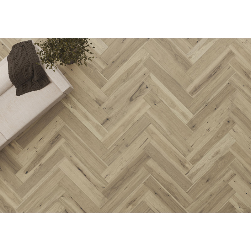 Planchers de bois franc d'ingénierie en bois de hickory Manor Hickory Collection l 7 po x P 35 po, Blanc
