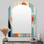 Serendipity Abstract Mid-Century Geometrics III - Large Arched Wall Mirror On Metal-619690225