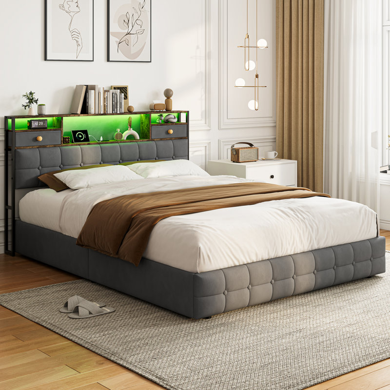 Bed, Gray, King