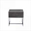Chêne gris & amp; Table basse chromée avec tiroir spacieux - Design compact et moderne pour le salon