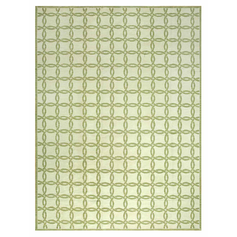 Tapis unique vert clair / vert foncé de 9 pi x 12 pi