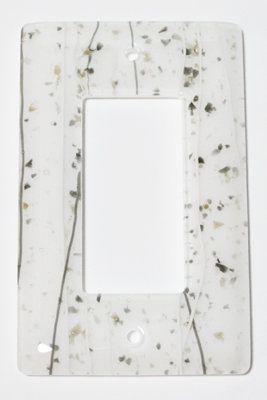 White and Clear Glass Decorative Wall Plate