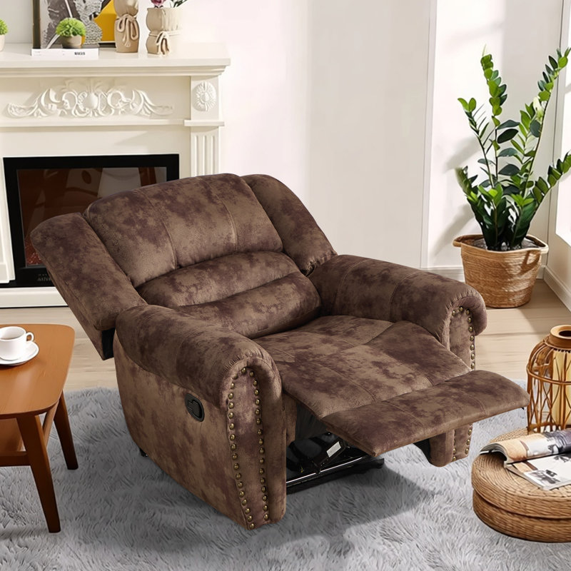 Fauteuil inclinable manuel surdimensionné 40,9 po Chemika, Microfibre performance brun foncé