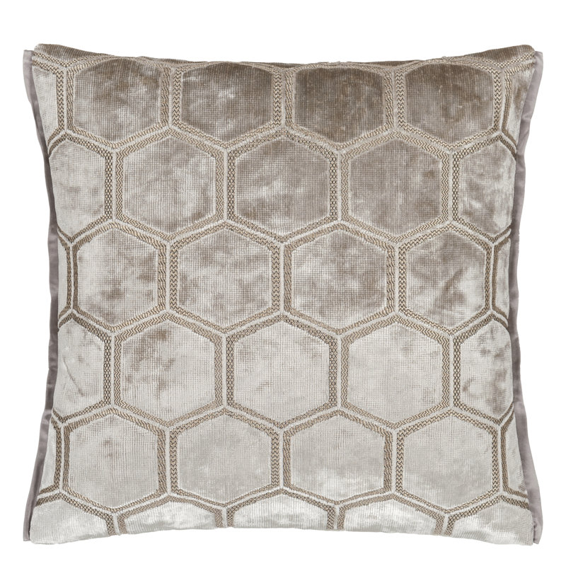 Manipur Velvet Decorative Pillow, 17"H x 17"W, Silver