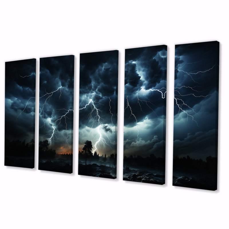 Stormy Skies - impression sur toile de paysages - 5 panneaux égaux