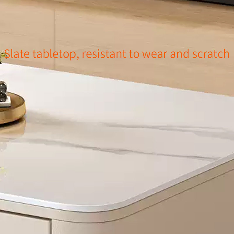 Table basse avec tiroir Modern Rock, H 12,99 po x L 23,62 po x l 47,24 po, Blanc