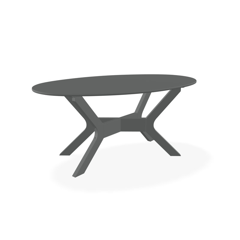 Table basse d'extérieur 24 "x 42" en polymère de qualité marine, Gris / graphite