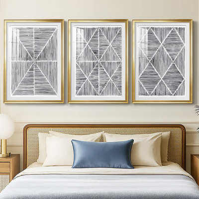 Vibrato I  -Custom Framed  Premium Print W Matt - 3 Pieces