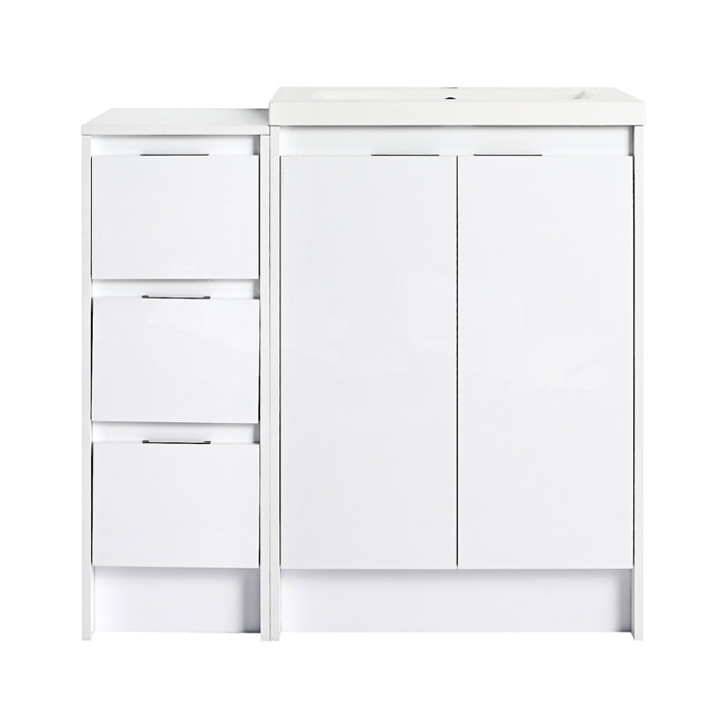 Meuble-lavabo autoportant avec lavabo en résine