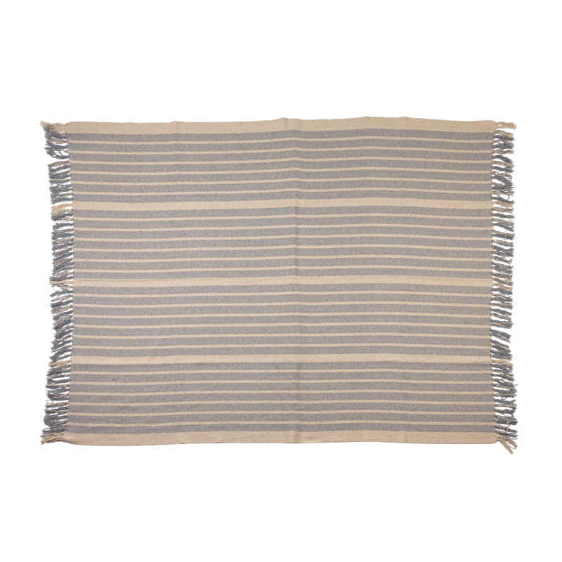  Throw Blanket, Blue/Natural Checkered