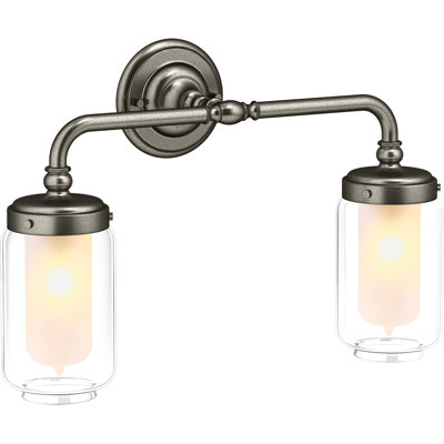 Artifacts 2-Light Brass Vanity Light