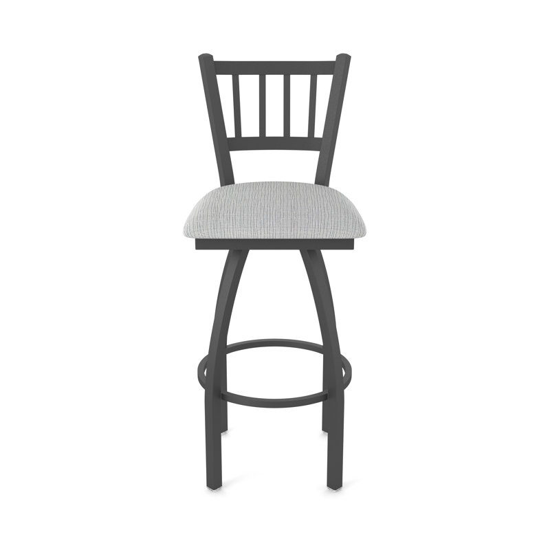 810 Contessa Swivel Stool, Pewter, Fabric-Graph Alpine, Extra Tall (36" Seat Height)