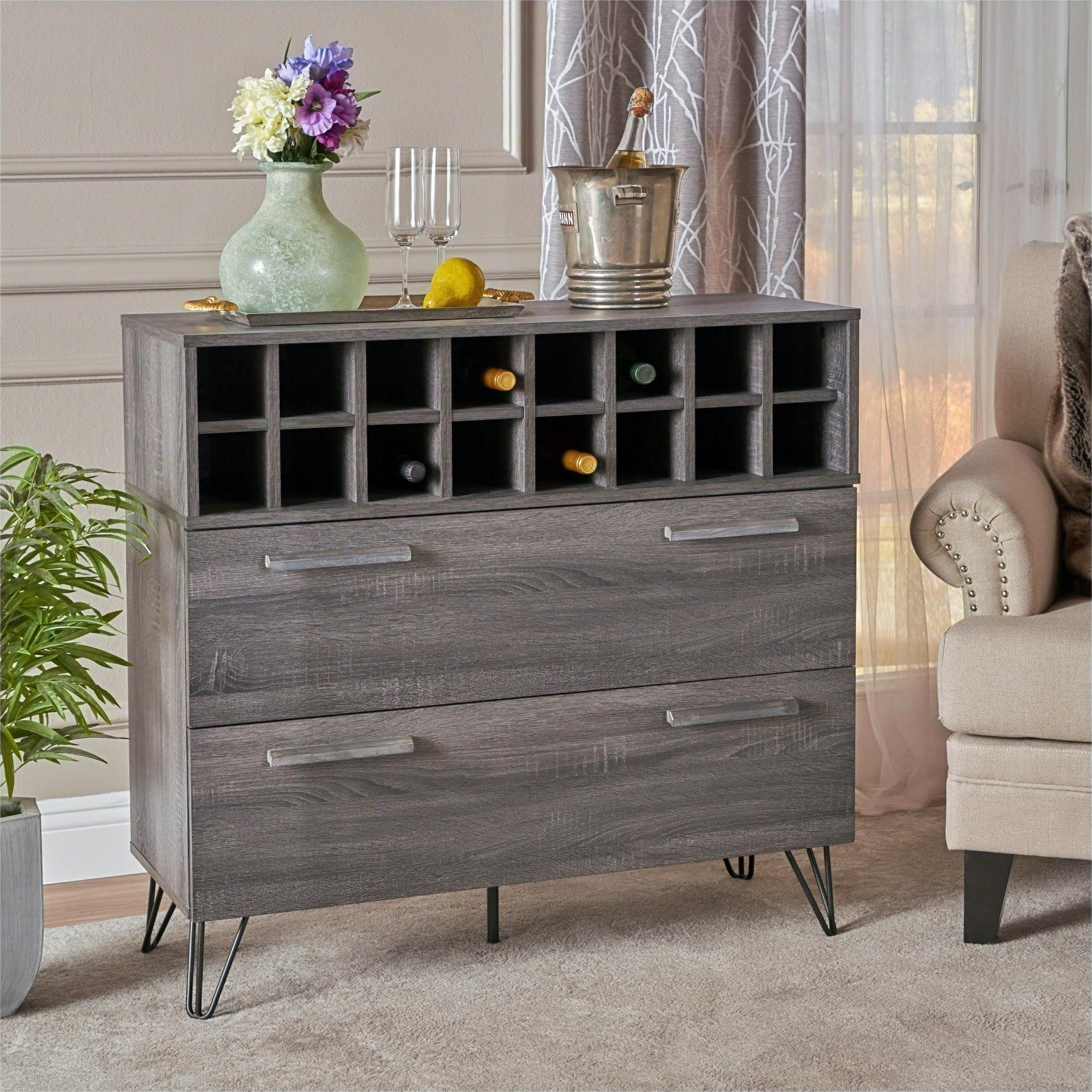 17 Stories Joram Wine Coffee Bar With 2 And Bottle