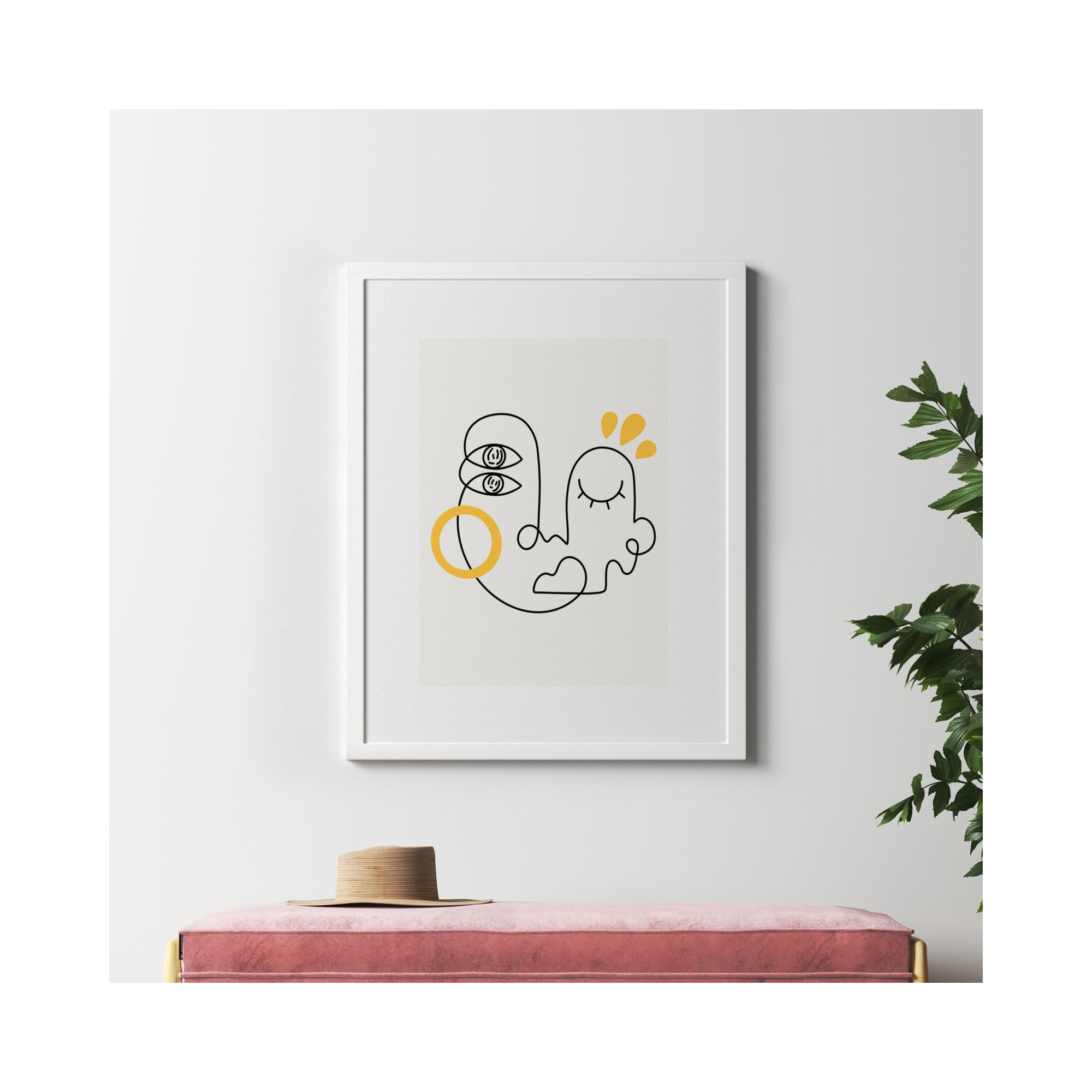 Still Here by Shatha Al Dafai, 41.38" H x 33.38" W x 0.875" D, White Framed