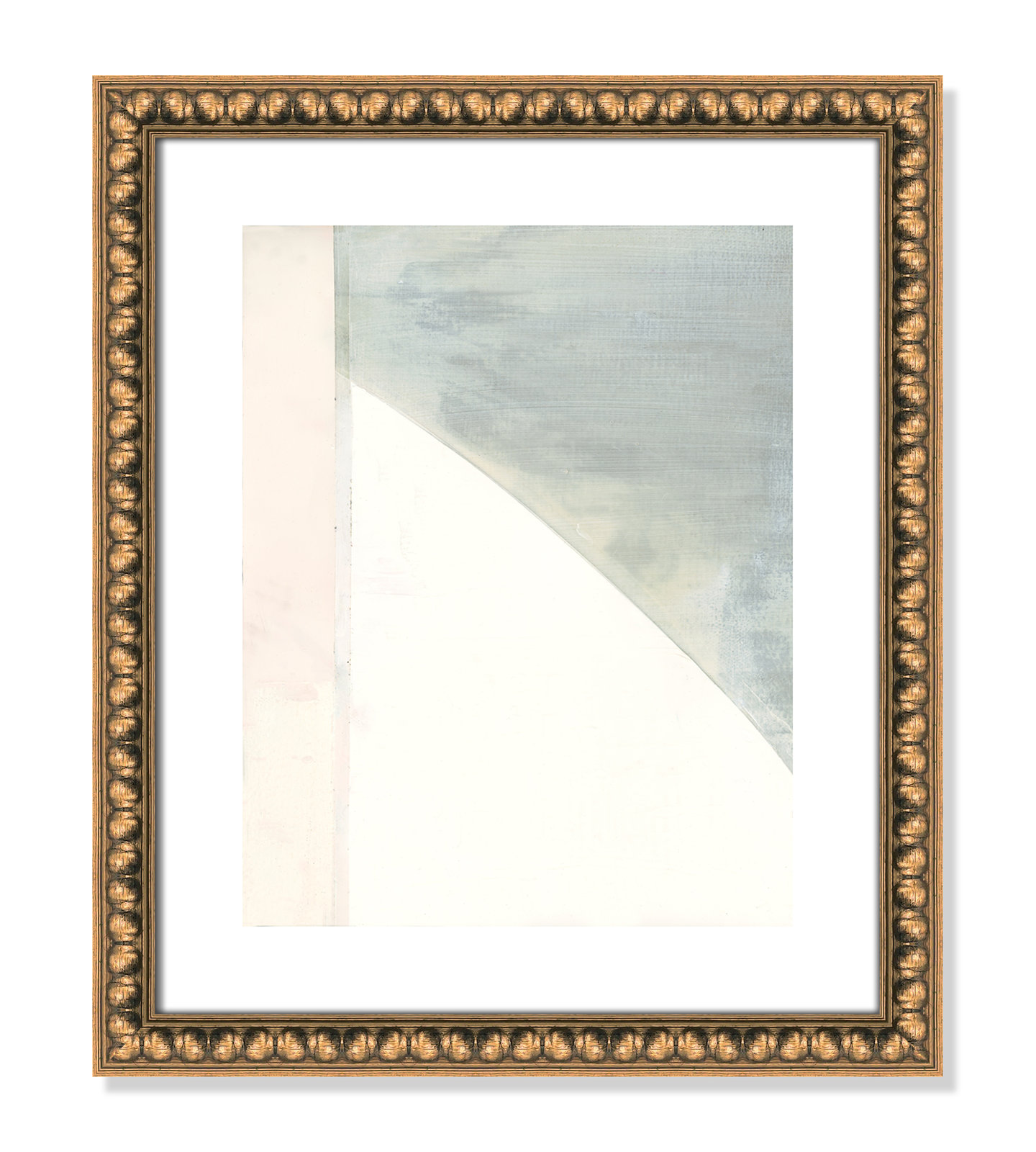 Alexandria "In Neutral I" Painting by Cartissi, Gold Bead Framed Paper, 19" H x 16" W x 1.13" D