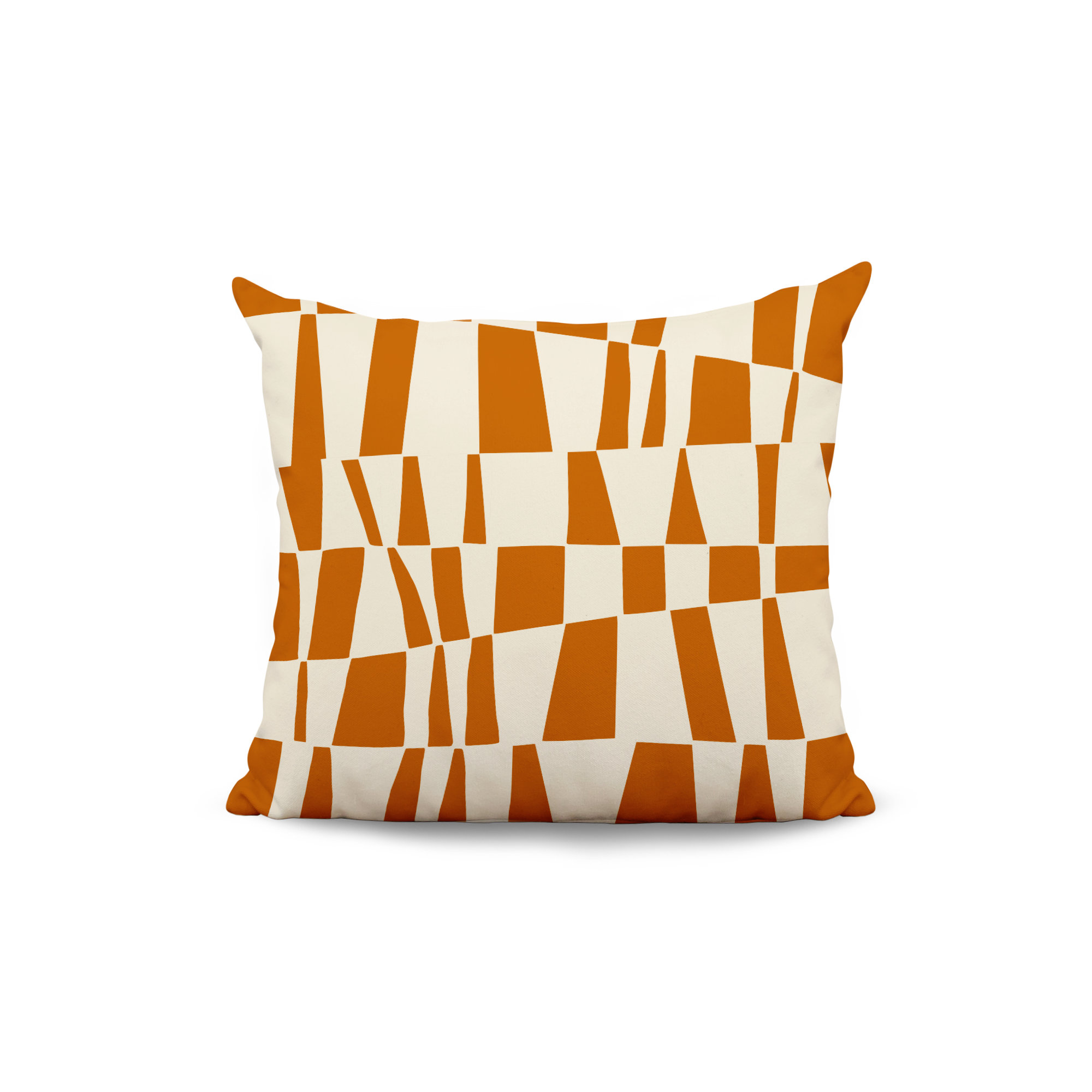 Polyester Throw Square Indoor/Outdoor Pillow Cover & Insert, 15W" x 15H", Orange