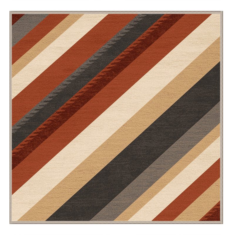 Tapis moelleux moelleux d'inspiration mondiale Teterboro en brun - reliure beige, 8' Square