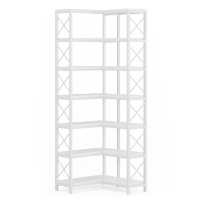 79" Modern Farmhouse Bookcase with Metal Frame