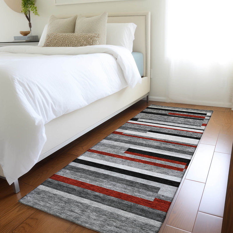 Premium Machine Washable Prisco Gray Rug, Runner 2'3" x 7'6"