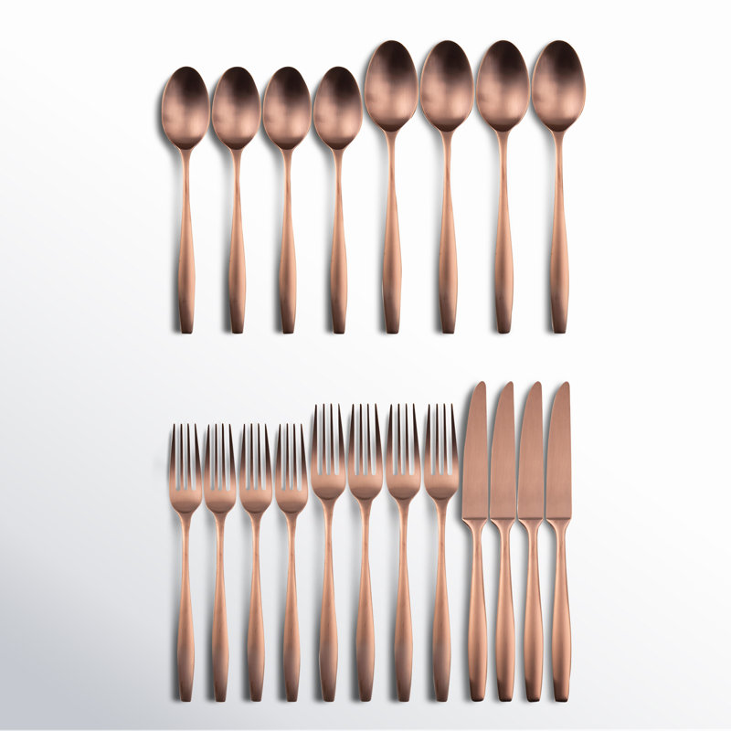 Birch Lane™ Edianna Stainless Steel Flatware Set - Service for 4, Copper