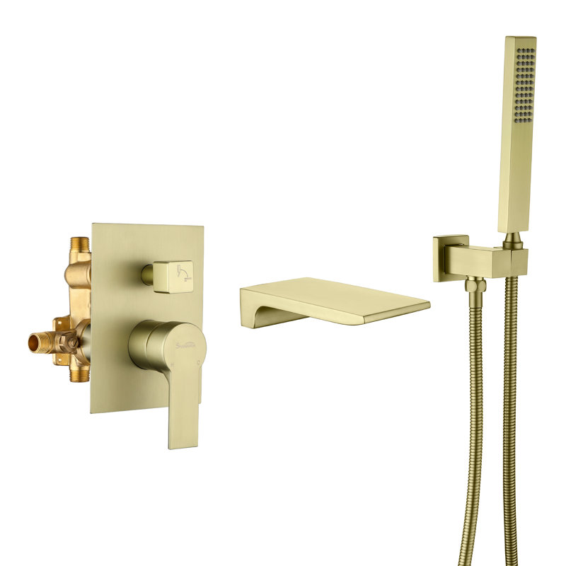 Pressure-Balanced (Temperature Control Only) Complete Shower System, Brushed Gold