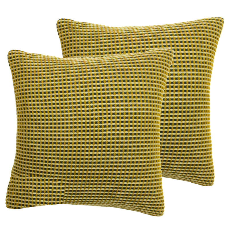 Geometric Square Throw Cushion, Ochre