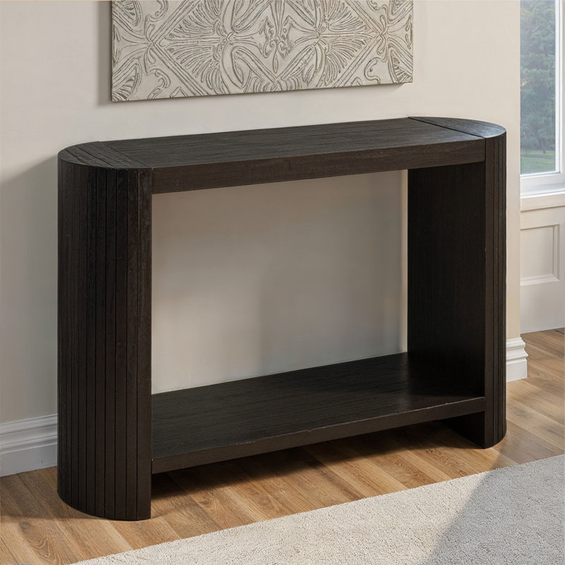 Geib Modern Black Rounded-Edge Console Table