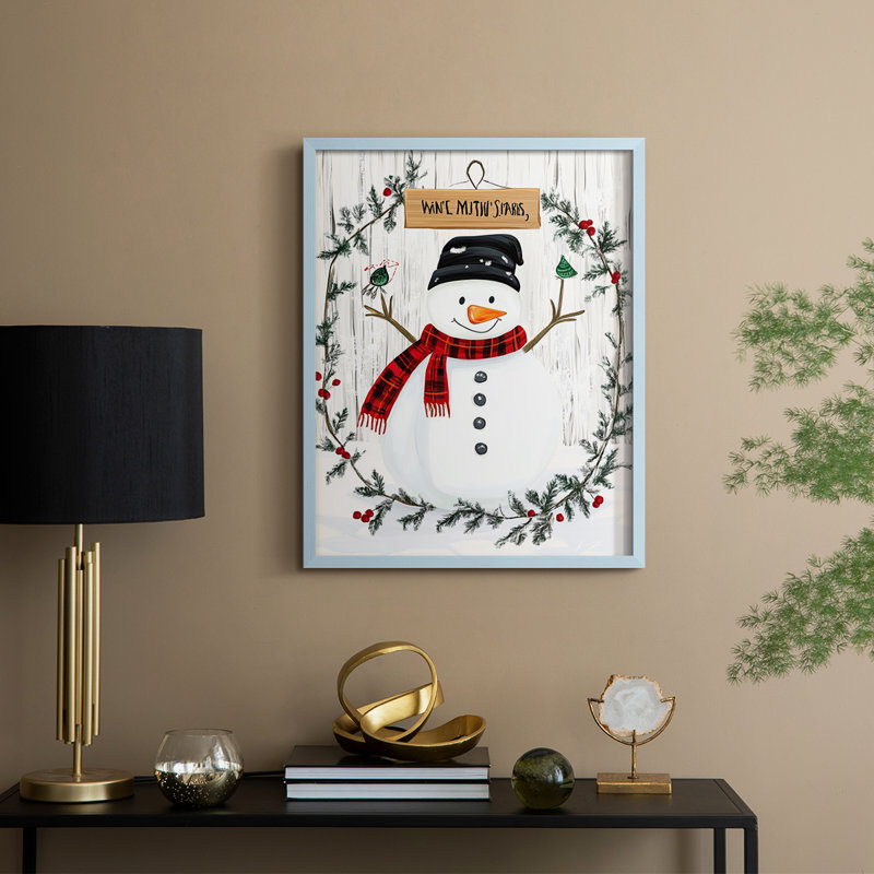 «Christmas Holiday Art XXV», reproduction encadrée - bois massif, H 15 po x l 12 po, Bleu