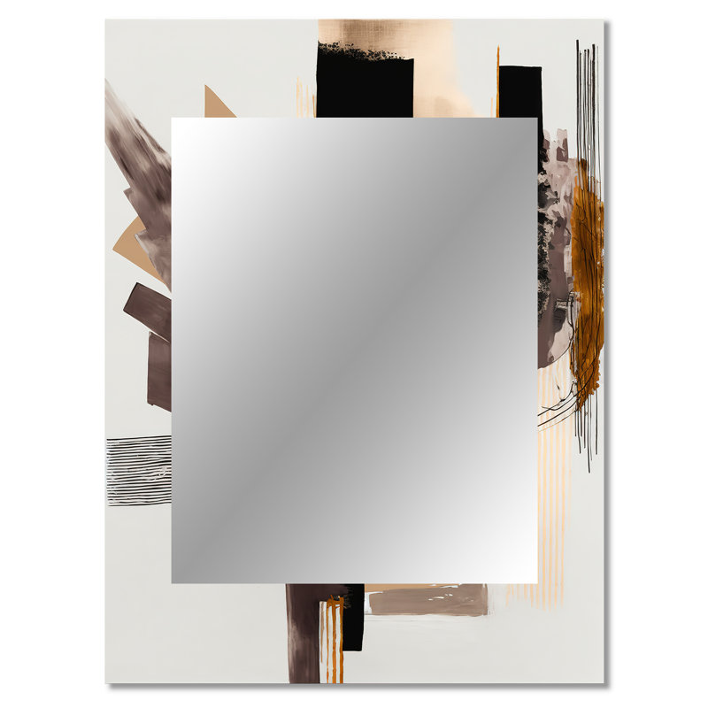 «Warm Watercolor Abstract I», impression de miroir mural unique abstrait, grand miroir noir, impression d'art en métal