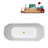 63'' Streamline Freestanding Soaking Acrylic Bathtub With Drain and Bamboo Tray-75299193