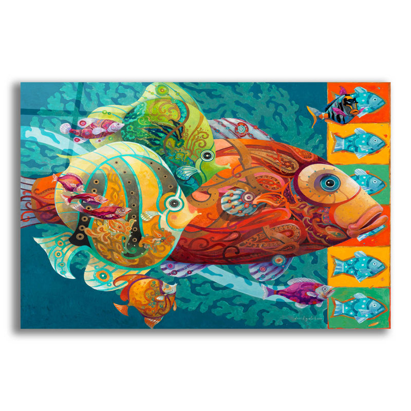 Dovecove «The School» par David Galchutt, art mural en verre acrylique, H 12 po x l 16 po x P 0,13 po