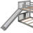 Bunk Bed With Slide And Ladder, Gray-514916512