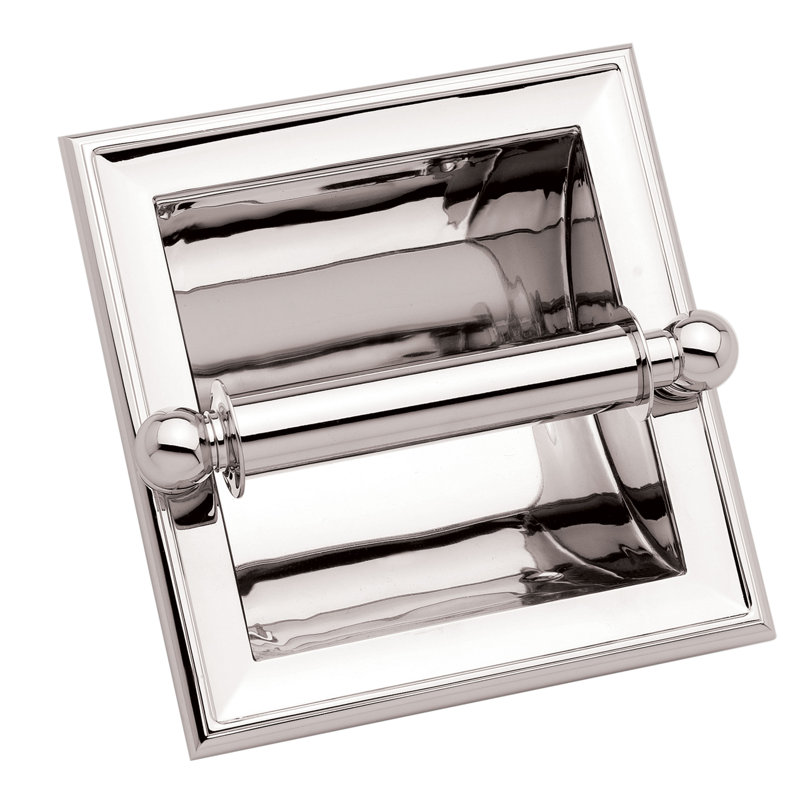 Columnar Recessed Toilet Paper Holder, Polished Chrome