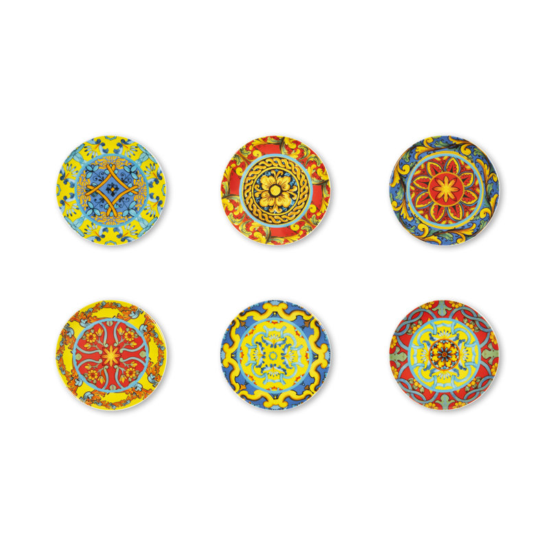 Excelsa Trinacria Set Of 6 Appetizer Plates