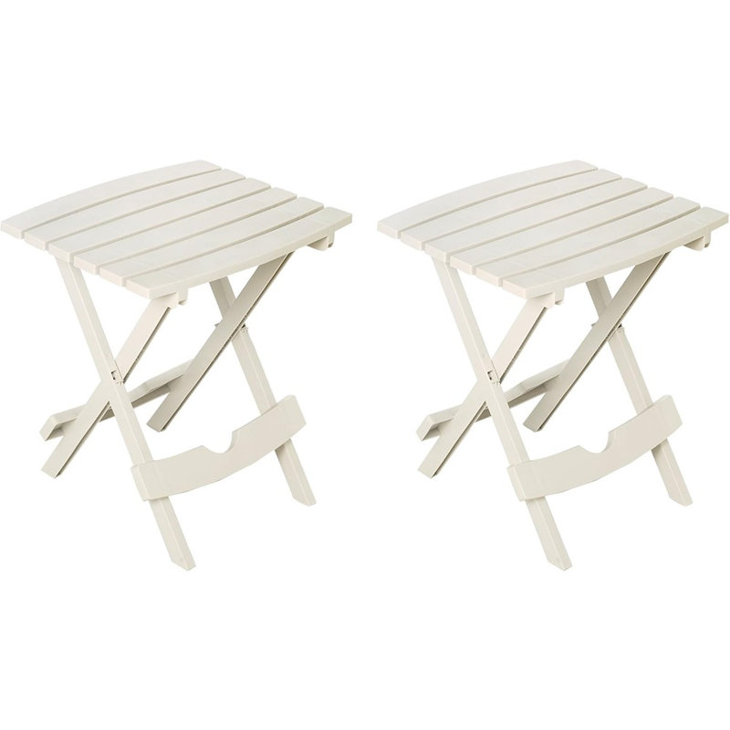 Plastic Quik-Fold Side Table 2 Pack, White