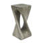 Table d'appoint d'extérieur, table de bout en forme de torsion, table d'appoint décorative, table de tabouret de jardin pour terrasse de balcon, bord de piscine, béton léger, texture semblable au bois, couleur grise-1053675418