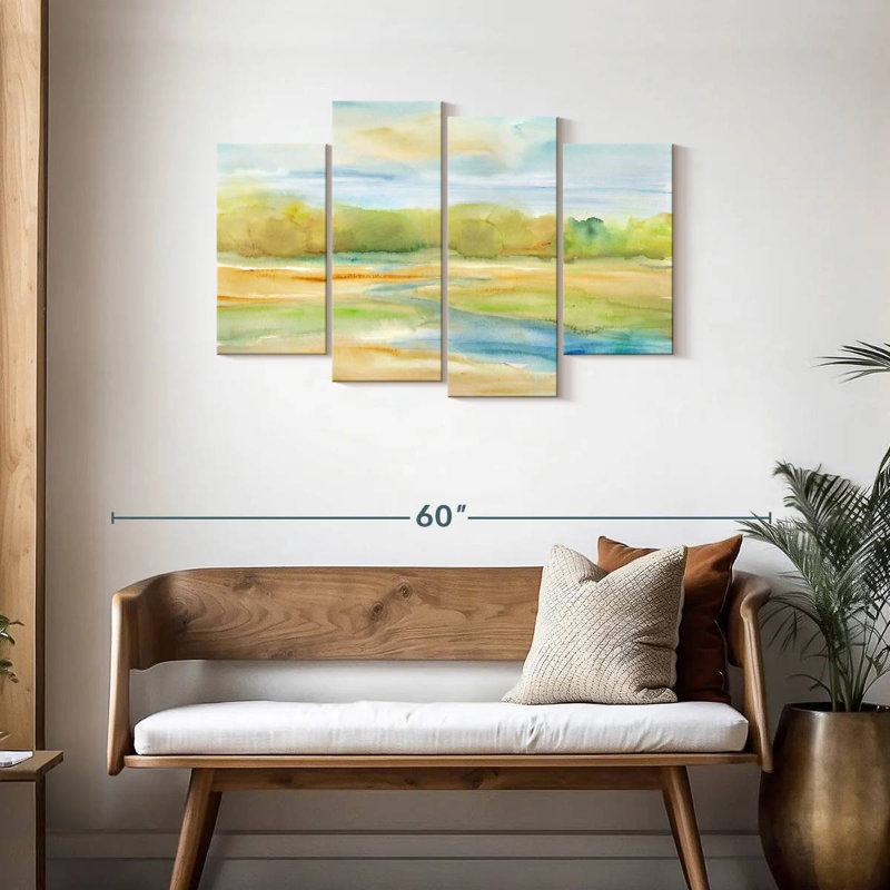 Aquarelle Avery, paysage I, H 27 po x l 43 po
