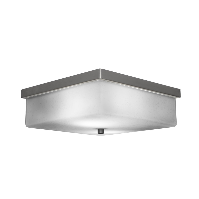 Plafonnier encastré 2 lumières Nouvelle, Mousseline blanche, Graphite