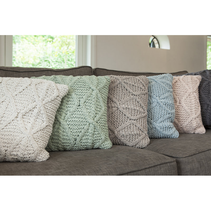 Milan Cotton Throw Pillow, Taupe