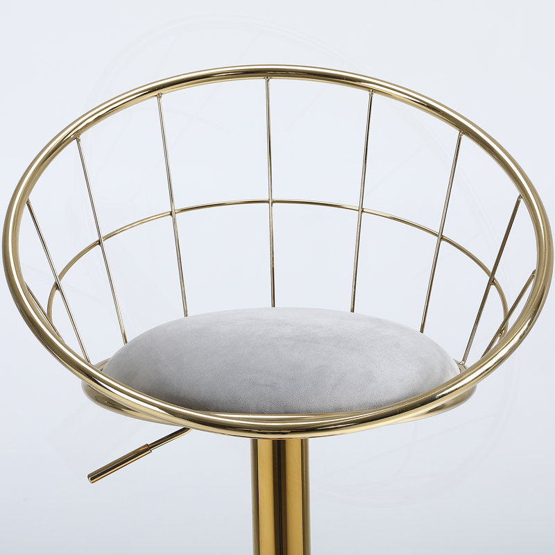 Chaise de bar en velours Peacock Blue