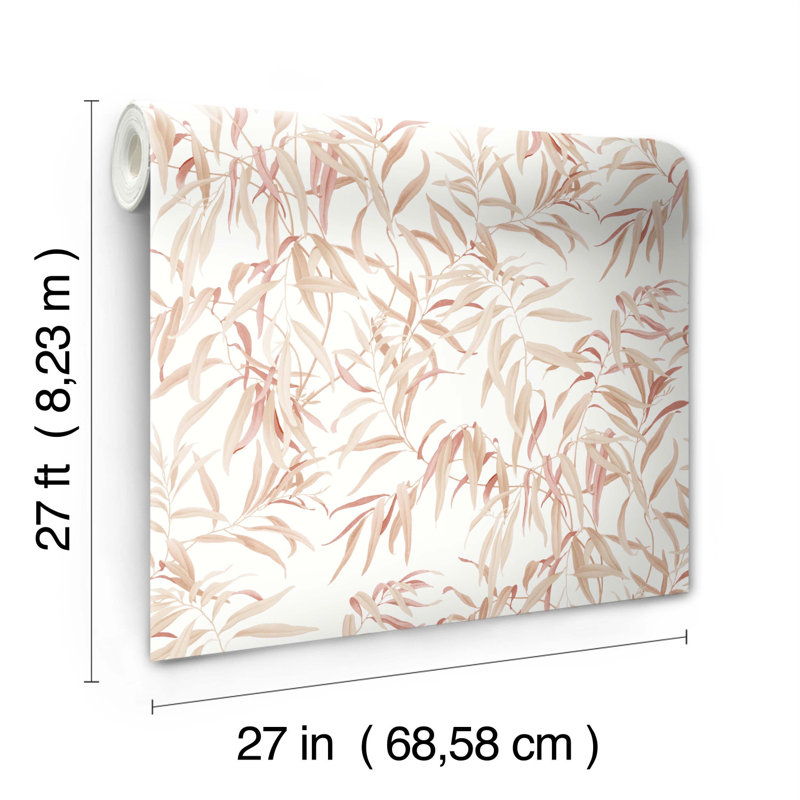 Papier peint floral Aike, gris