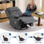 Fauteuil inclinable pivotant surdimensionné, fauteuil à bascule inclinable à 360°, canapé une place en PU gris-1269426144