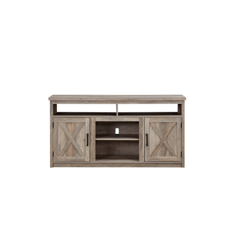 Crédence de rangement l 57,87 po Mahkaylah, Gris délavé, Non