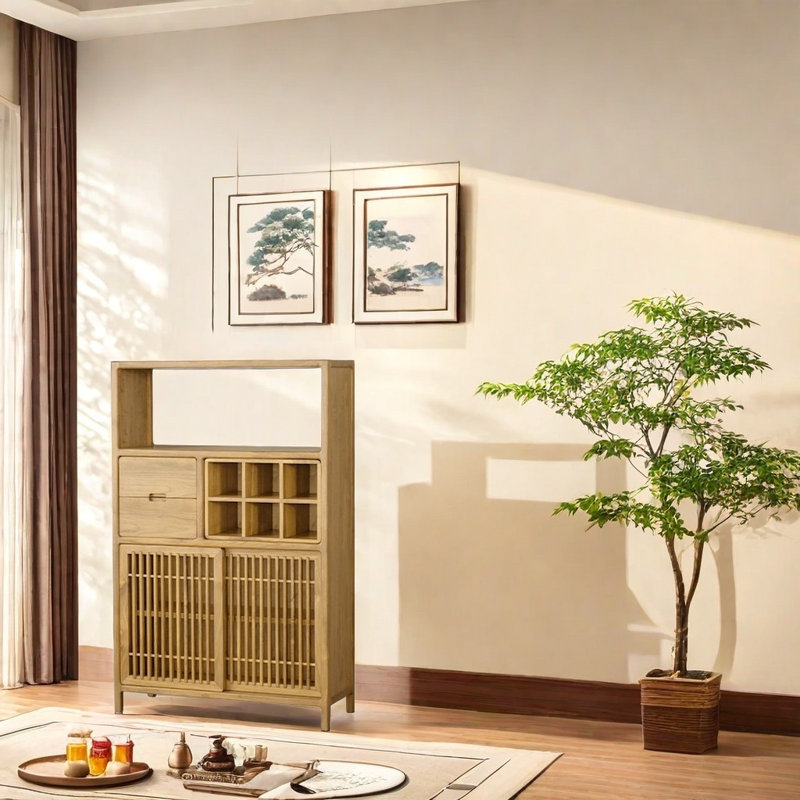 Nouveau cabinet d'appoint simple de style chinois, Brun orangé