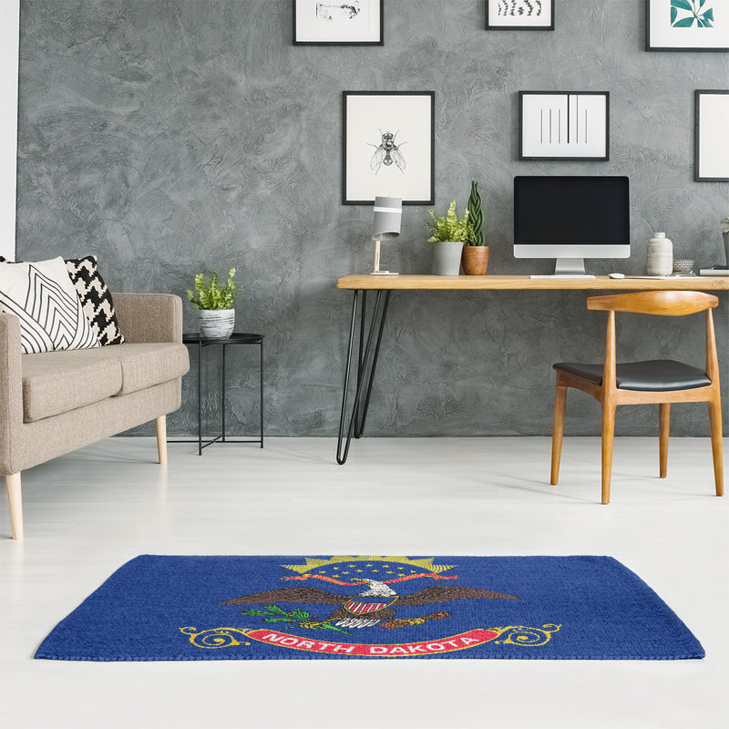 Tapis en chenille north dakota flag, Rectangle 2 pi x 3 pi