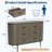 Fluted 6-Drawer Wooden Dresser with Faux Marble Top and Handles, Curved Profile Design, Bedroom, Hallway, Closet-1006090845