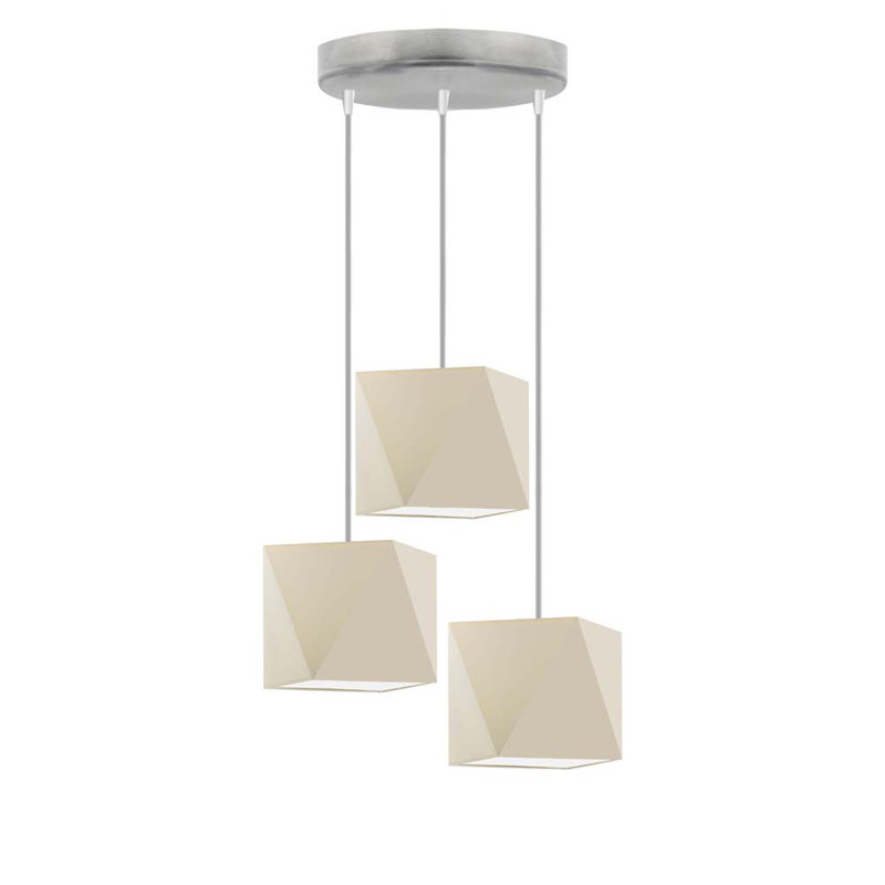 Deneene 3 - Light Cluster Pendant, Beige, Nickel
