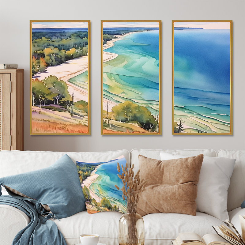 «Michigan Grand Lakes Horizon», ensemble de reproductions d'art mural Michigan, H 32 po x l 48 po x P 1 po