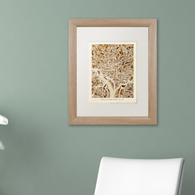« washington dc map 4 », impression sur toile encadrée